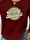 Kadın Uzun Kollu Bisiklet Yaka Viskon Iki Iplik Bluz thumbnail 2