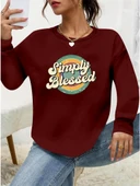 Kadın Uzun Kollu Bisiklet Yaka Viskon Iki Iplik Bluz thumbnail 1