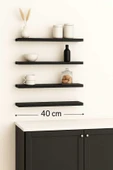yankı-byeg 40 Cm 4lü Mat Siyah Mdf Uçan Duvar Rafı Gizli Bağlantı Kitaplık Ahşap thumbnail 1