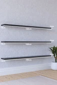yankı-byeg 100 Cm 3lü Mat Siyah Mdf Uçan Duvar Rafı Gizli Bağlantı Kitaplık thumbnail 1