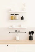 yankı-byeg 40 Cm 3lü Mat Beyaz Mdf Uçan Duvar Rafı Gizli Bağlantı Kitaplık thumbnail 3