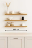 yankı-byeg 40 Cm 3lü Safir Meşe Mdf Uçan Duvar Rafı Gizli Bağlantı Kitaplık Ahşap thumbnail 1