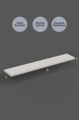 yankı-byeg 80 Cm 3lü Mat Beyaz Mdf Uçan Duvar Rafı Gizli Bağlantı Kitaplık thumbnail 2