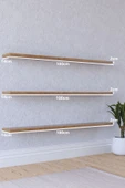 yankı-byeg 100 Cm 3lü Safir Meşe Mdf Uçan Duvar Rafı Gizli Bağlantı Kitaplık thumbnail 1