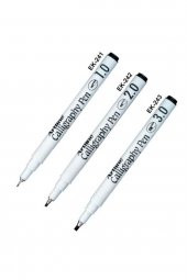 Kaligrafi Kalemi Siyah 1 2 3 Mm Düz Kesik Uç Arabic Ergolıne Calligraphy 3 Adet - 1