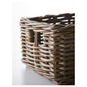 El Dokuması Sepet IKEA Hasır 25x29x15 cm Çok Amaçlı Hasır Kutu - 2