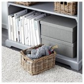 El Dokuması Sepet IKEA Hasır 25x29x15 cm Çok Amaçlı Hasır Kutu - 3