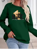 Kadın Uzun Kollu Bisiklet Yaka Viskon Iki Iplik Bluz thumbnail 2