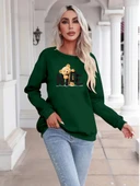 Kadın Uzun Kollu Bisiklet Yaka Viskon Iki Iplik Bluz thumbnail 3