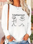 Kadın Uzun Kollu Bisiklet Yaka Baskılı Viskon Bluz thumbnail 1