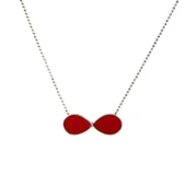 925 Ayar Gümüş Kırmızı Mineli Sonsuzluk kolye thumbnail 5