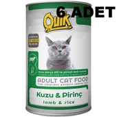 Quik Kedi 6 Adet 415 gr Kuzu Etli-Pirinç Konserve skt:06/2028 - 1