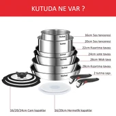 TEFAL Ingenio Emotion 2X Titanyum 13 Parça Tava Seti - Paslanmaz Çelik L897SD74 - 2
