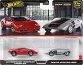 1:64 Hot Wheels Premium Car Culture 2'li Paket LAMBORGHINI COUNTACH LP5000 QV  & LANCIA STRATOS ZERO HBL96 - JBL02 - 6