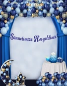 Sünnetimize Hoşgeldiniz Saks Mavi Kaligrafi Banner - 1