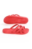 Gezer Yazlık Kaydırmaz Taban Kadın Terlik - Kırmızı thumbnail 3