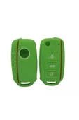 2 Adet Leon Golf Polo Ibiza Silikon Anahtar Koruma Kılıfı Siyah Ve Mavi thumbnail 2