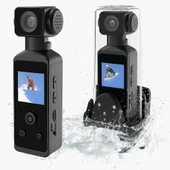 QASUL 4K HD 270 Derece Dönebilir 1.3in  Ekran  Su Geçirmez Kılıflı Kask Motosiklet Doğa Sporları - 1