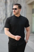 Erkek Hakim Yaka Kısa Kollu Gömlek thumbnail 1