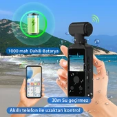 QASUL 4K HD 270 Derece Dönebilir 1.3in  Ekran  Su Geçirmez Kılıflı Kask Motosiklet Doğa Sporları - 5