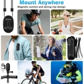 Ozmik H.265 4K Kamera 360 Dönebilen Klipsli ve Manyetik Klipsli Giyilebilir Kamera 120 DK thumbnail 4