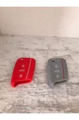 Tiguan Arona T-roc Polo Karoq Radip Kamiq Anahtar Kılıf Kırmızı Ve Gri Renk 2.resime Bakınız thumbnail 1