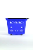 Tekerlekli Market Sepeti (Tekerlekli Alışveriş Sepeti) 54 L Mavi - 1