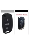 Citroen C4 C5 C-quatre Uyumlu Silikon Anahtar Koruma Kılıfı Siyah Renk thumbnail 1