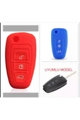 2 Adet Fiesta Kuga Focus C-max Silikon Anahtar Koruma Kılıfı (sustalı) Kırmızı Ve Mavi Renk thumbnail 1
