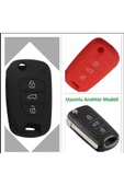 2 Adet Accent Era I20 I30 Elantra Silikon Anahtar Koruma Kılıfı Siyah Ve Kırmızı Renk thumbnail 1