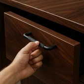 Uber Tırtıklı Mat Siyah Metal Kulp 160 mm 16 cm Mobilya Çekmece Mutfak Dolabı Dolap Kapak Kulpları thumbnail 3