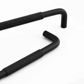 Uber Tırtıklı Mat Siyah Metal Kulp 160 mm 16 cm Mobilya Çekmece Mutfak Dolabı Dolap Kapak Kulpları thumbnail 4