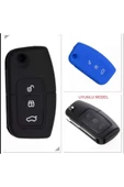 2 Adet Fiesta Focus B-max Kuga Uyumlu Silikon Anahtar Koruma Kılıfı Siyah Ve Mavi thumbnail 1