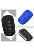 2 Adet Accent Era I20 I30 Elantra Silikon Anahtar Koruma Kılıfı Siyah Ve Mavi Renk thumbnail 1