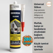 Genel Amaçlı Beyaz Universal Silikon 280 ml İç Dış Mekan Kapı Pencere Uygun Su Geçirmez Sızdırmazlık - 2