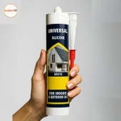 Genel Amaçlı Beyaz Universal Silikon 280 ml İç Dış Mekan Kapı Pencere Uygun Su Geçirmez Sızdırmazlık - 3