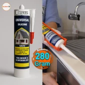 Genel Amaçlı Beyaz Universal Silikon 280 ml İç Dış Mekan Kapı Pencere Uygun Su Geçirmez Sızdırmazlık - 1