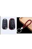Peugeot 208 308 301 3008 5008 Lüks Deri Anahtar Koruma Kılıfı Ve Örgü Anahtarlık thumbnail 1