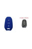 Opel Grandland X Uyumlu Silikon Anahtar Koruma Kılıfı Mavi Renk thumbnail 1