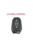 Peugeot 208 308 508 2008 3008 5008 Rifter Anahtar Koruma Kılıfı Anahtarsız Çaliştırma Siyah/Krom thumbnail 2