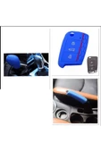 Leon Golf Passat Polo Ibiza 3lü Set Anahtar Dsg Ve El Fren Silikon Koruma Kılıfı Mavi Set thumbnail 1