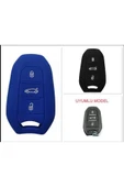 2 Adet Opel Grandland X Uyumlu Silikon Anahtar Koruma Kılıfı Mavi Ve Siyah Renk thumbnail 1