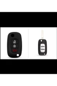 Megane Clio Fluence Silikon Anahtar Koruma Kılıfı Siyah Renk thumbnail 1
