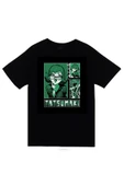 One Punch Man Tatsumaki Anime Baskılı Unisex %100 Pamuk Siyah T-shirt thumbnail 1