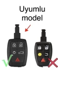 Volvo S40 S60 C30 C70 V50 XC90 Silikon Anahtar Koruma Kılıfı 2.Resime Bakınız Lütfen thumbnail 2