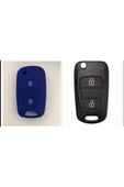 Hyundai I20 I30 Ve Ix35 Uyumlu Silikon Anahtar Kılıfı 2 Tuşlu Mavi Renk thumbnail 1