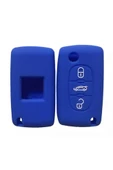 Citroen Berlingo Xsara Picasso C2 C3 C4 C5 C6 C8 Uyumlu 3 Tuş Silikon Anahtar Koruma Kılıf Mavi Renk thumbnail 1