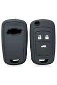 Chevrolet Cruze Aveo Uyumlu Silikon Anahtar Koruma Kılıfı Siyah Renk thumbnail 2