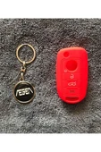 Fiat Egea Uyumlu 1 Adet Metal Çift Yönlü Anahtarlık Ve 1 Adet Kırmızı Silikon Anahtar Kılıfı thumbnail 1