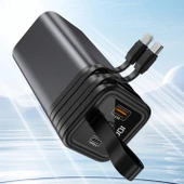 20.000 mAh Powerbank 65W Hızlı Şarj Destekli Dijital Ekran Göstergeli Fenerli - 4